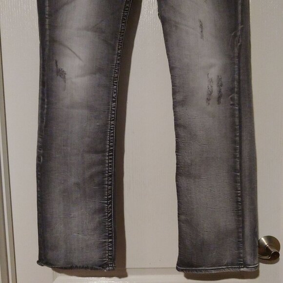 Salvage Mayhem Straight Regular Gray Rock Grunge Streetwear 33L Stretch Emo Goth - Picture 4 of 9